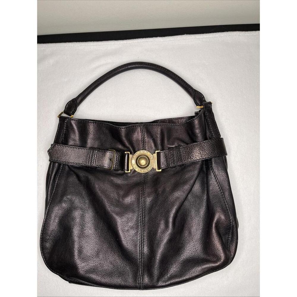 Burberry Haymarket Check Hobo Bag Black EUC